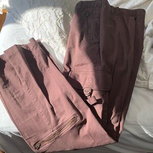 Brown Alain Manoukian cargo pants, flare leg, size 10.